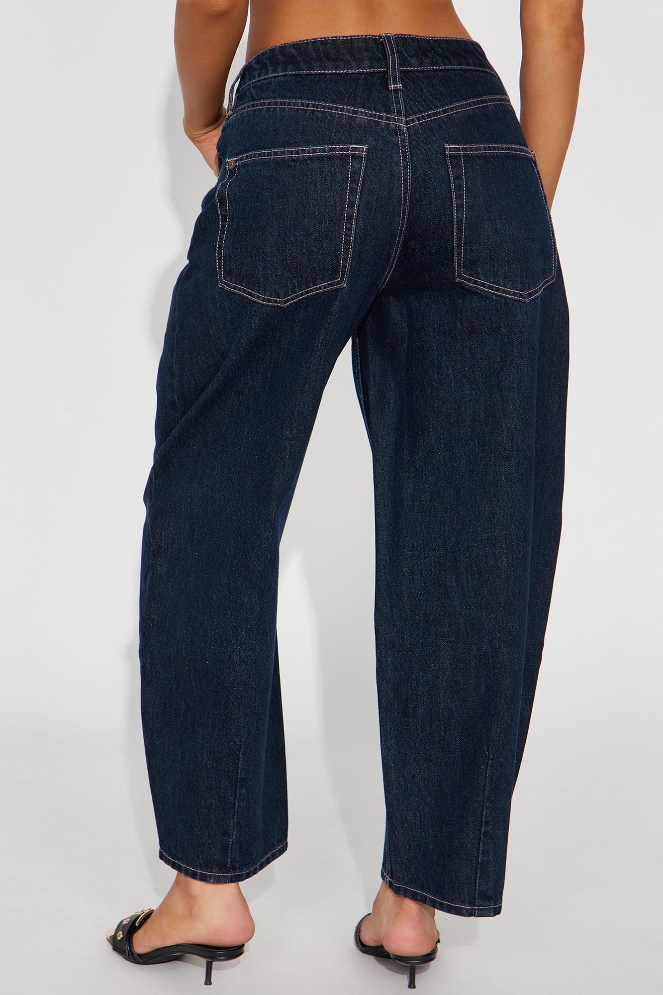 Classic Barrel Leg Jeans - Dark Wash Female Product Image