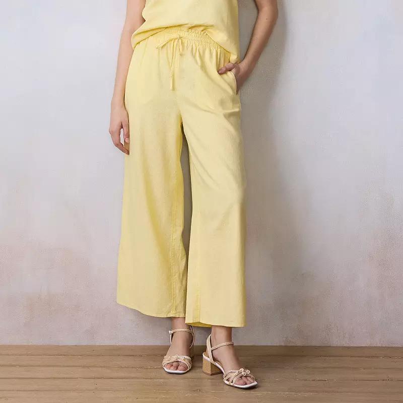 Women's LC Lauren Conrad Pull-On Soft Pants, Size: XL, Yellow White Chip Product Image