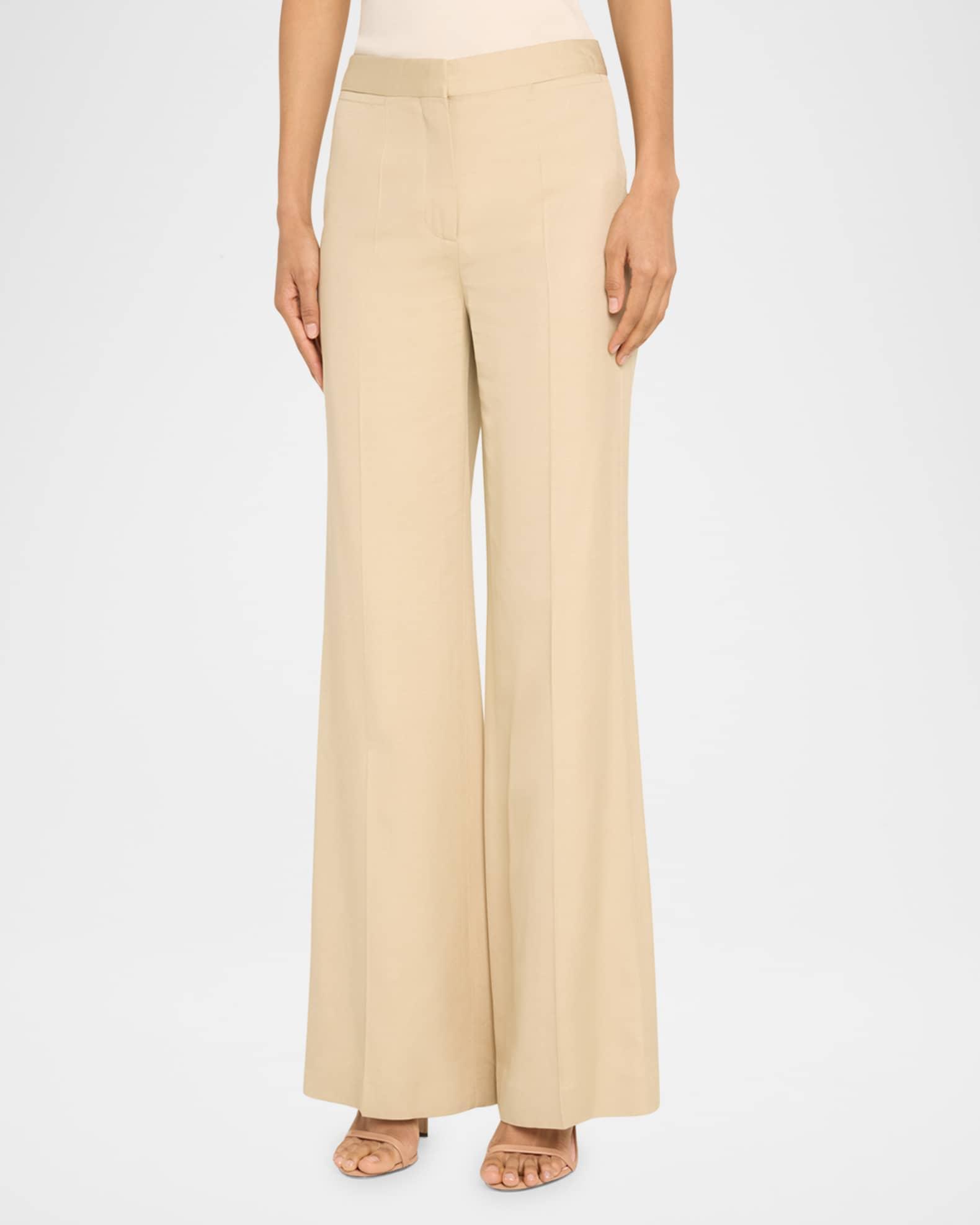Pleated Straight-Leg Flare Trousers Product Image
