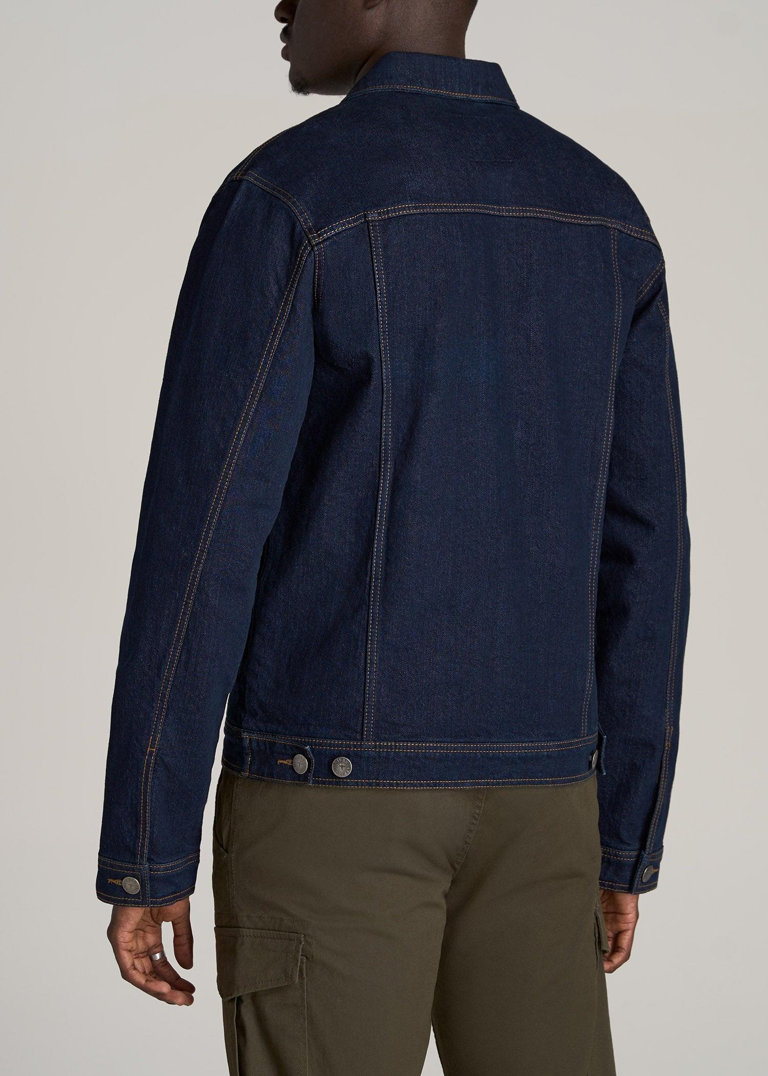 Men's Tall Denim Trucker Jacket in Raw Indigo Product Image