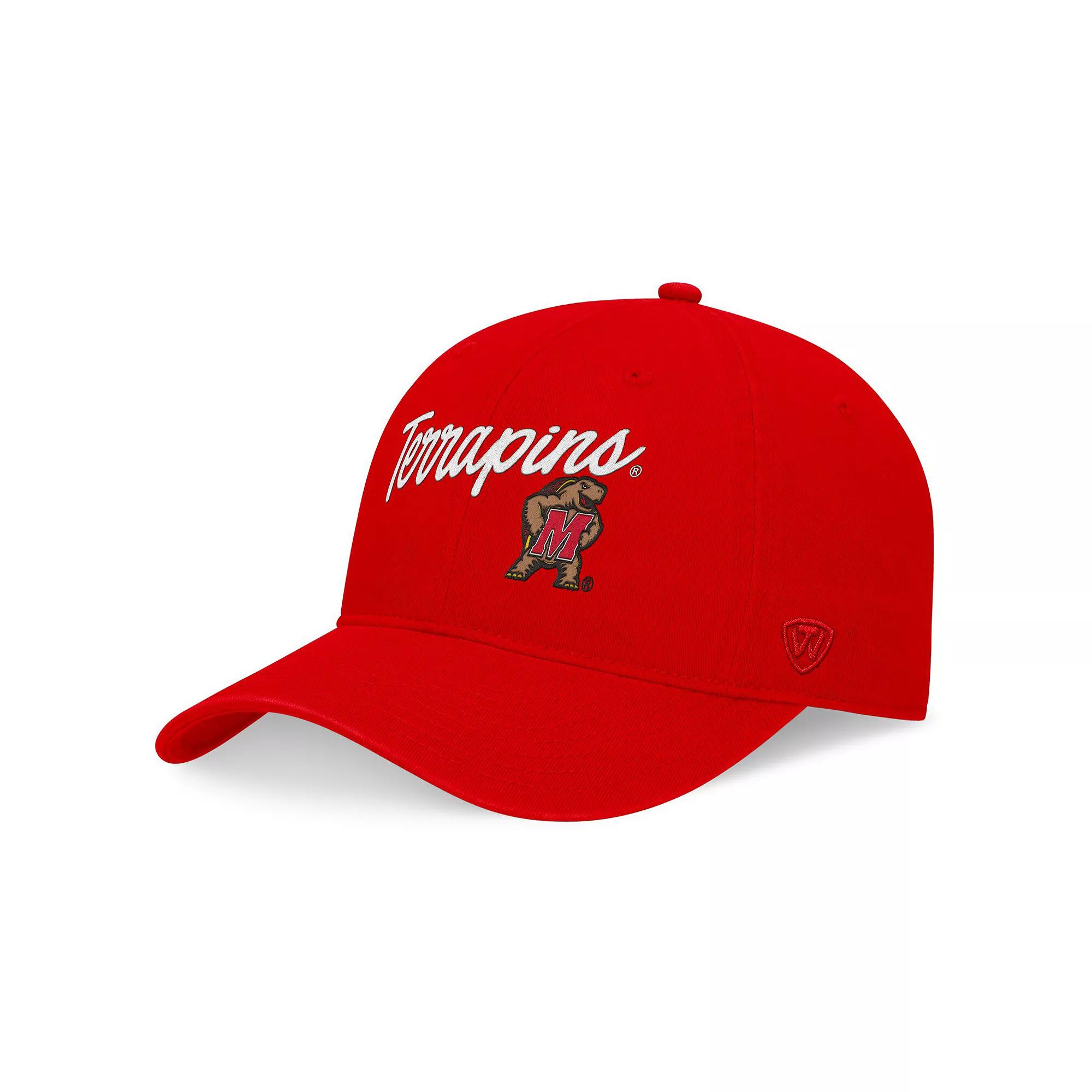 Men's Top of the World Red Maryland Terrapins Heritage CeeCee Adjustable Hat Product Image
