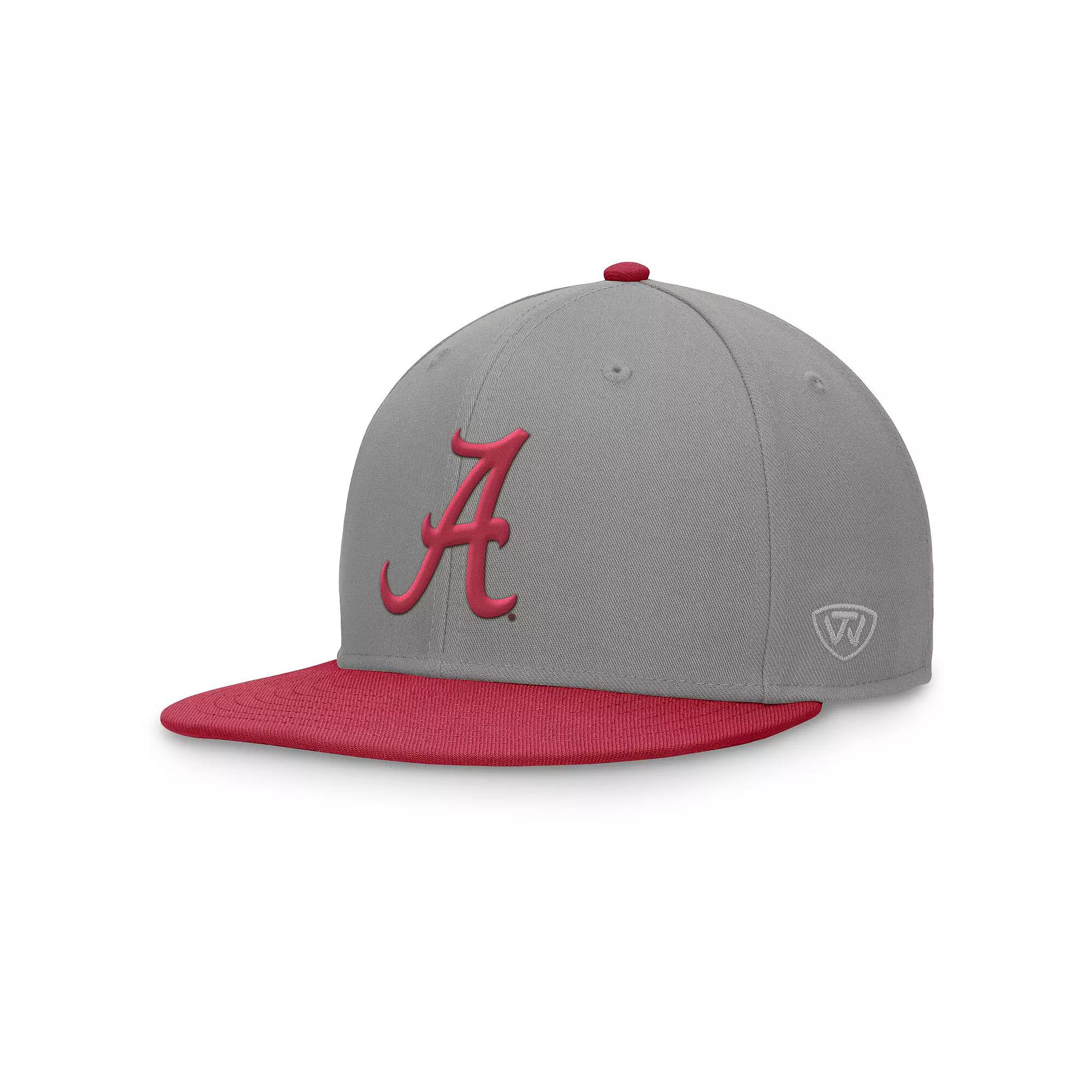 Men's Top of the World Gray/Crimson Alabama Crimson Tide Rally Two-Tone Fitted Hat, Size: 7 1/8, Grey Product Image
