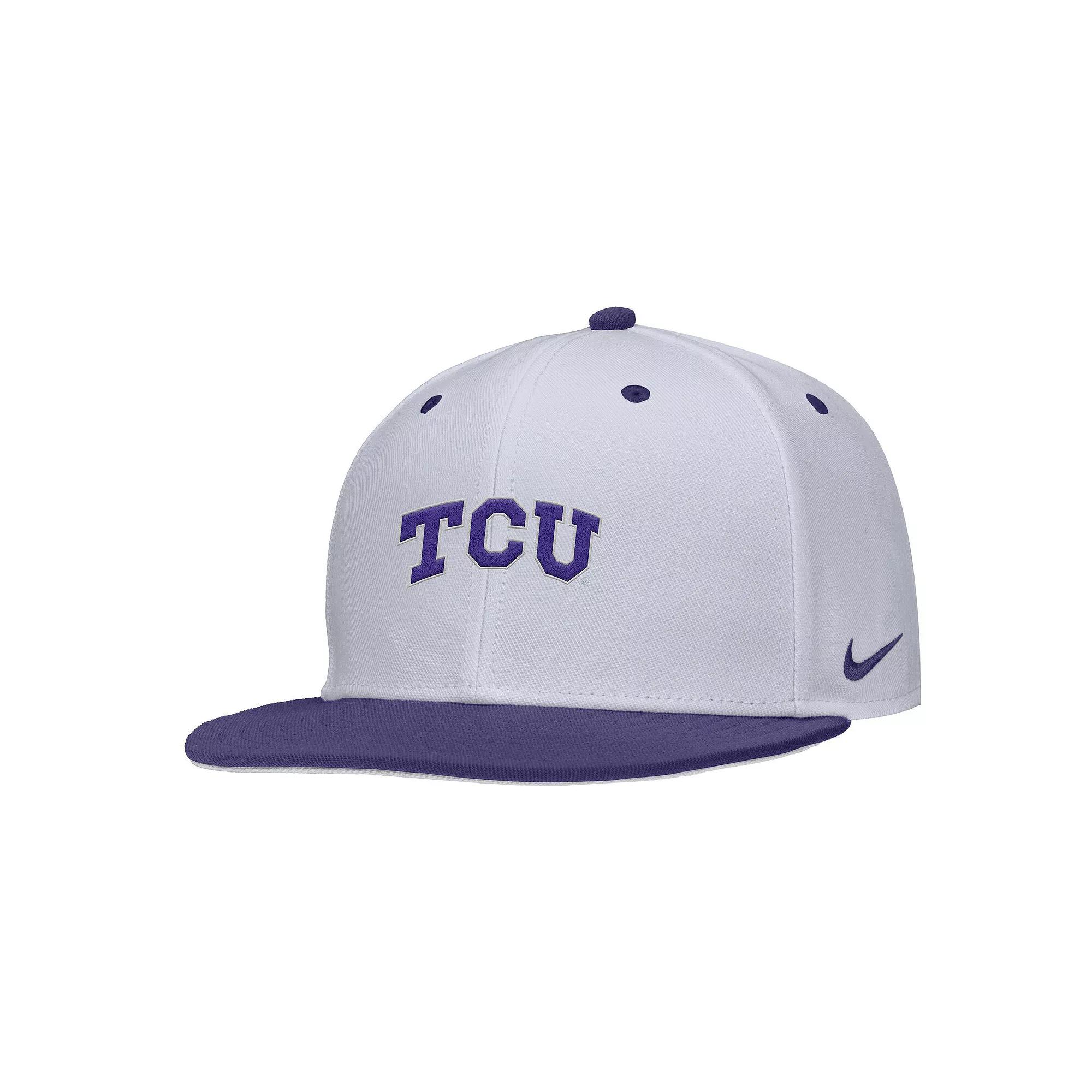 Men's Nike White TCU Horned Frogs On-Field Baseball Performance Fitted Hat,  Product Image