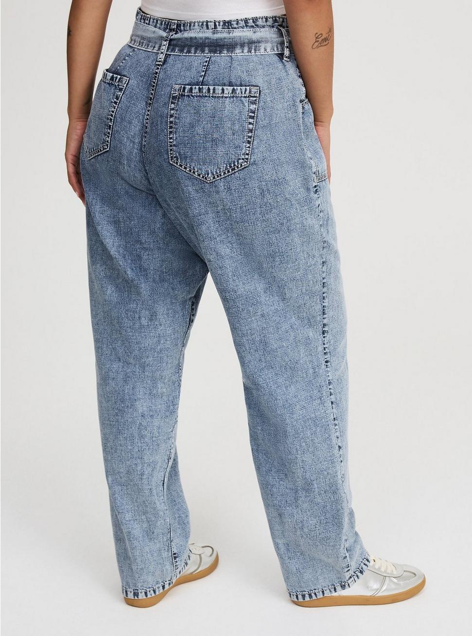 Baggy High-Rise Tie-Belt Jean Product Image