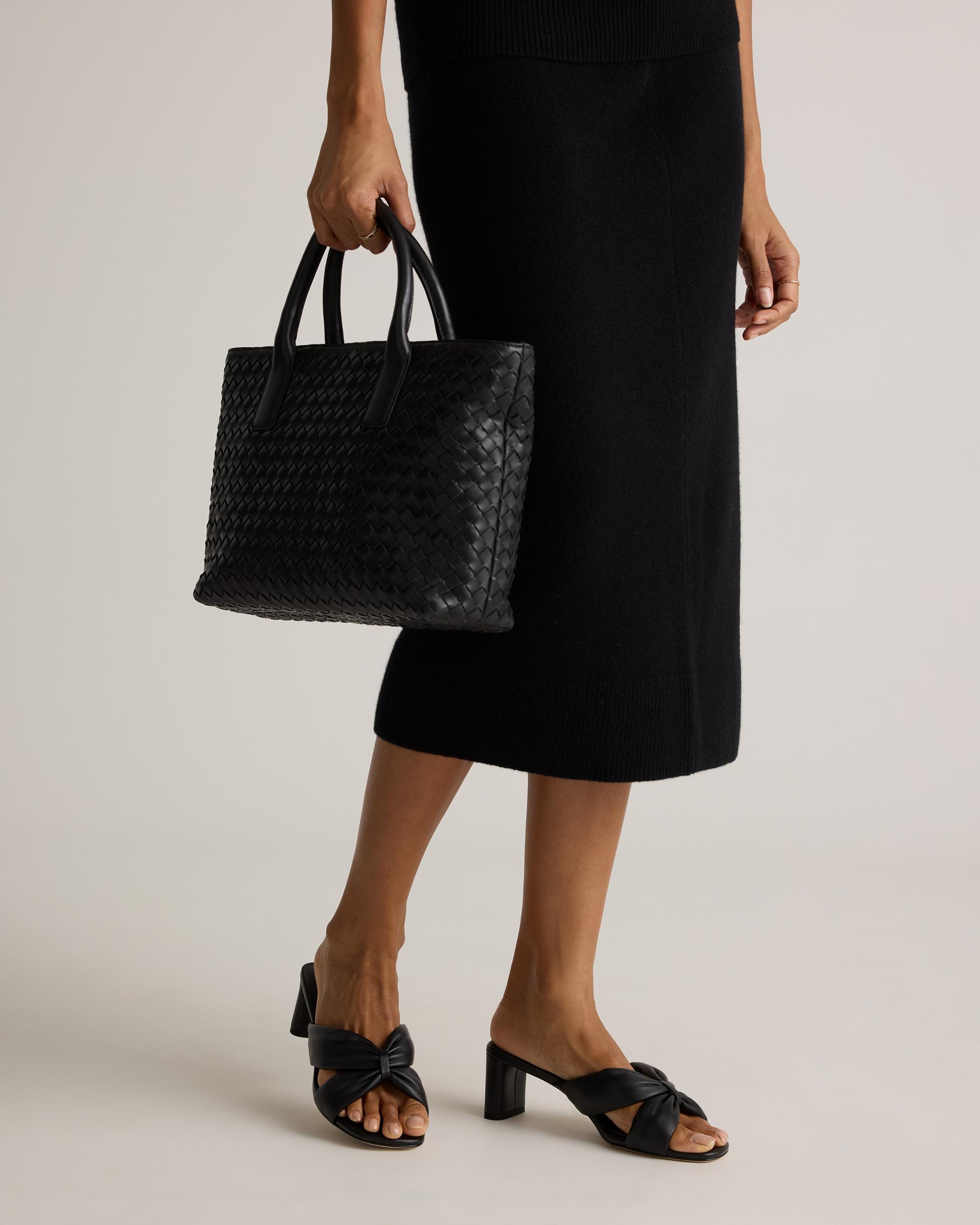 Quince | Women's Italian Leather Twist Mid Heel Mule Product Image