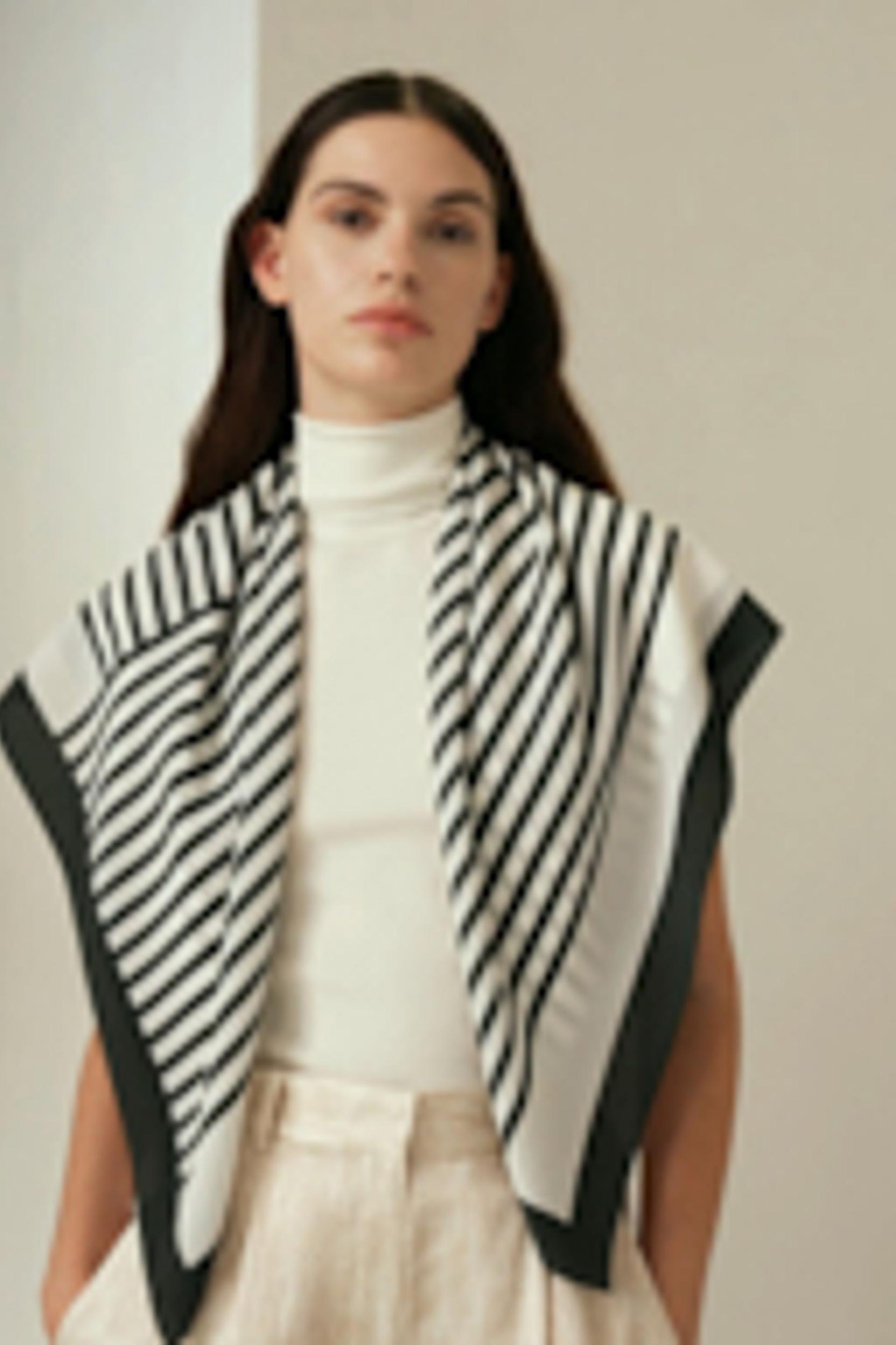 Mid-Century Pattern Silk Scarf Product Image