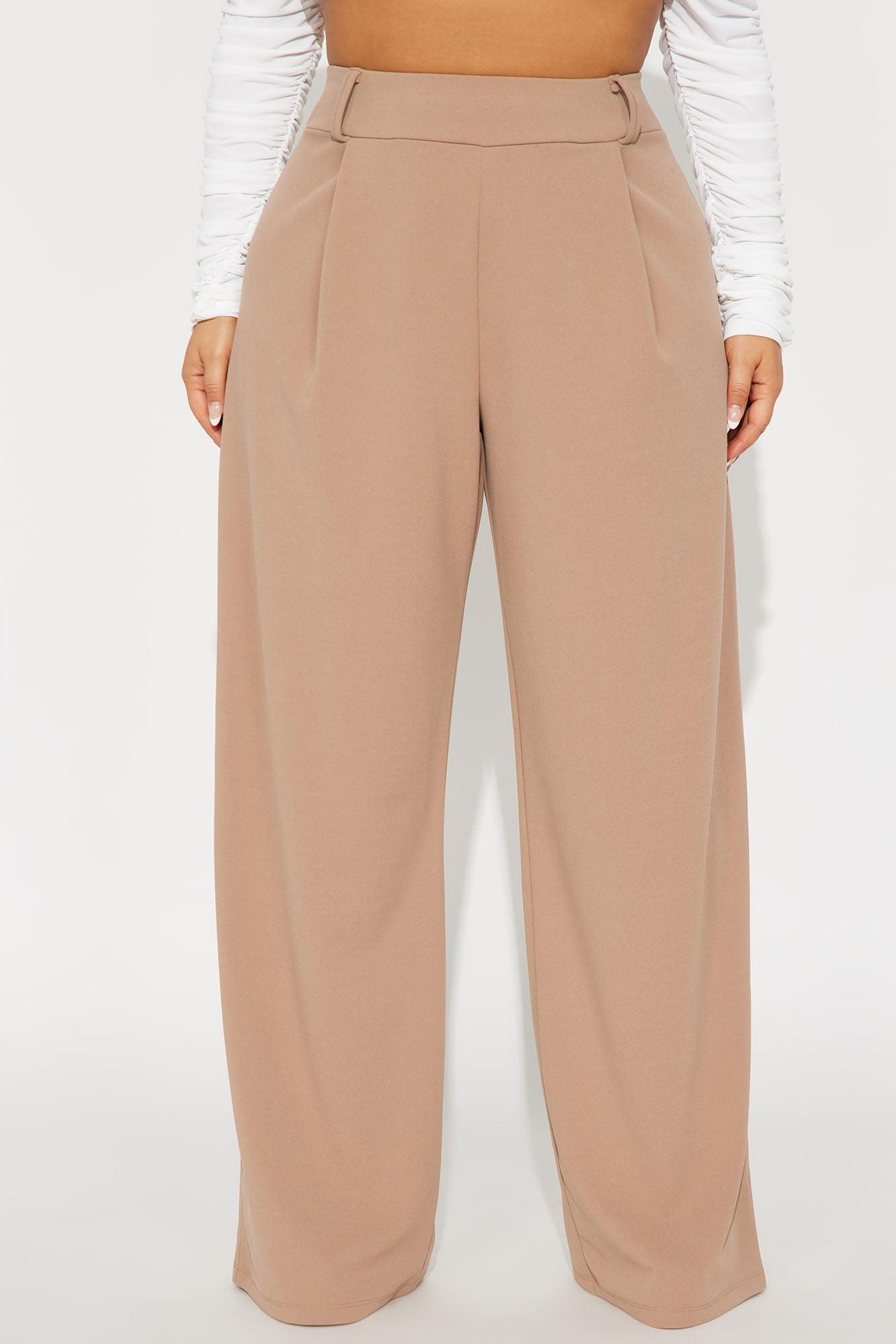 Late To The Meeting Wide Leg Trouser Pant - Mocha Female Product Image