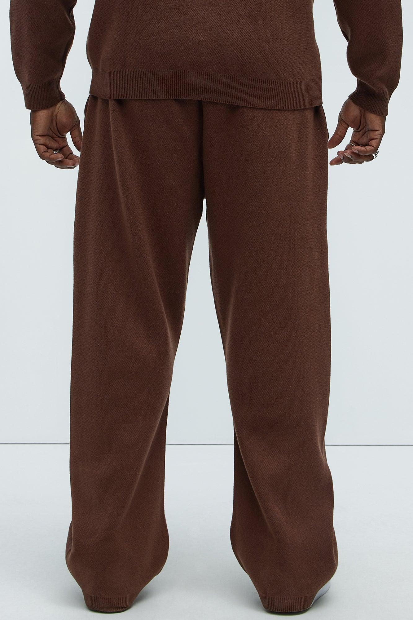 Recline Sweater Knit Sweatpants - Brown Product Image