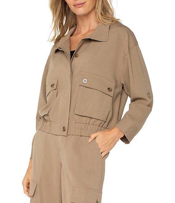 Liverpool Los Angeles Textured Stretch Cinched Hem Utility Jacket Product Image