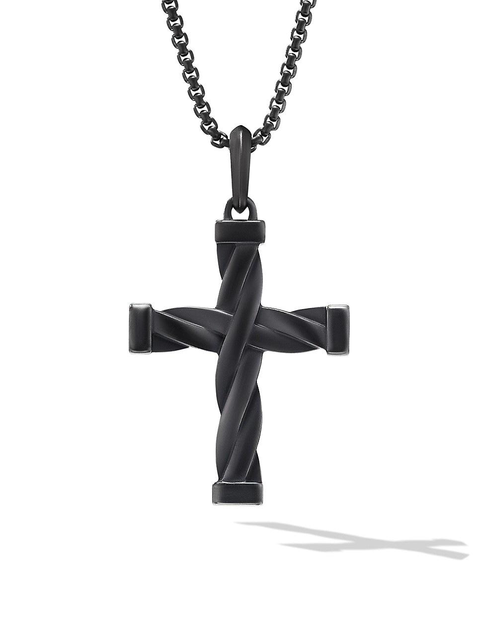 Mens DY Helios Cross Pendant in Titanium, 48MM Product Image