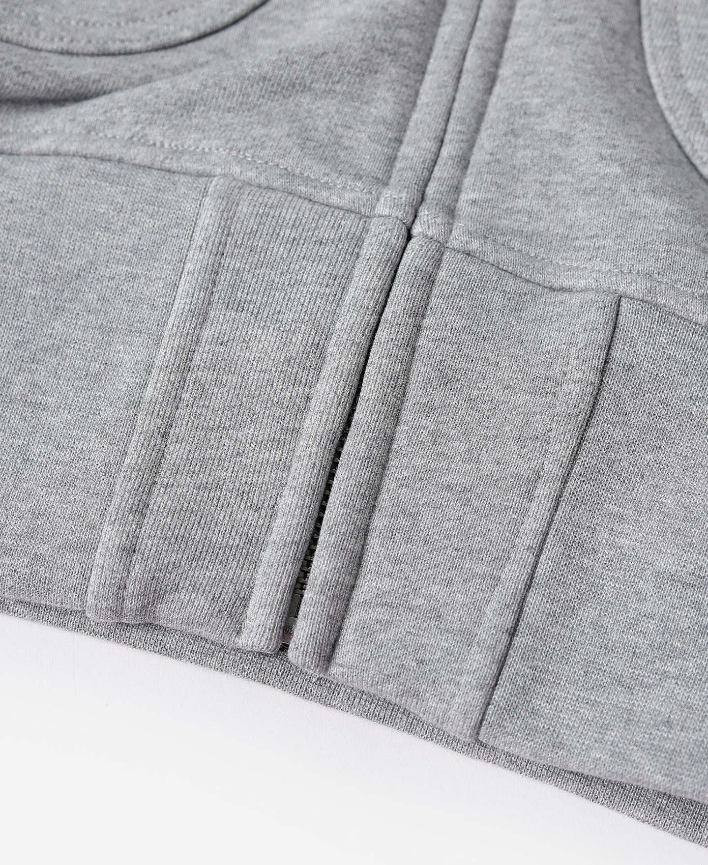 17.5 oz Terry Cloth Full-Zip Hoodie - Gray Product Image