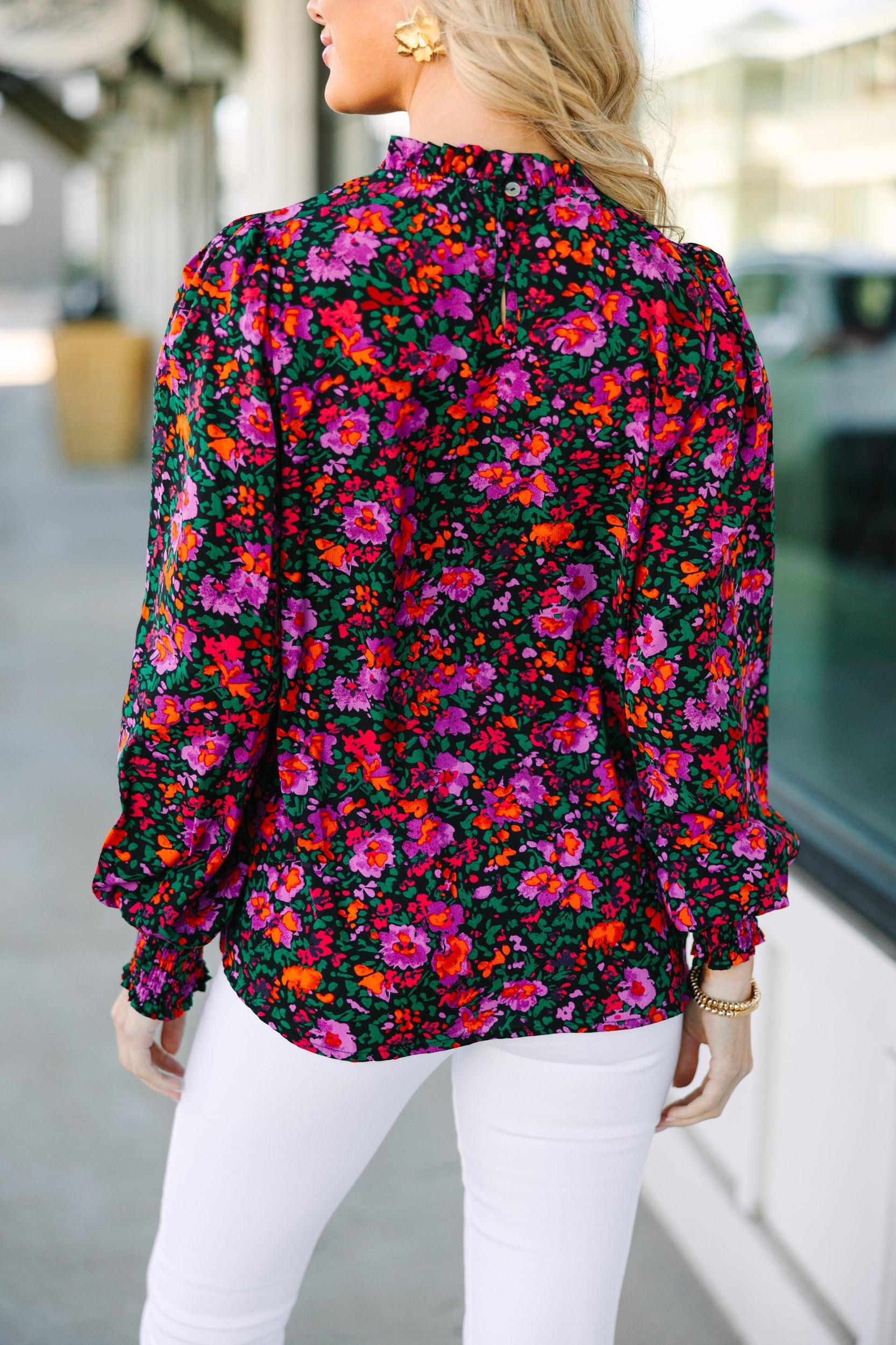 Can't Change Black Floral Blouse Female Product Image