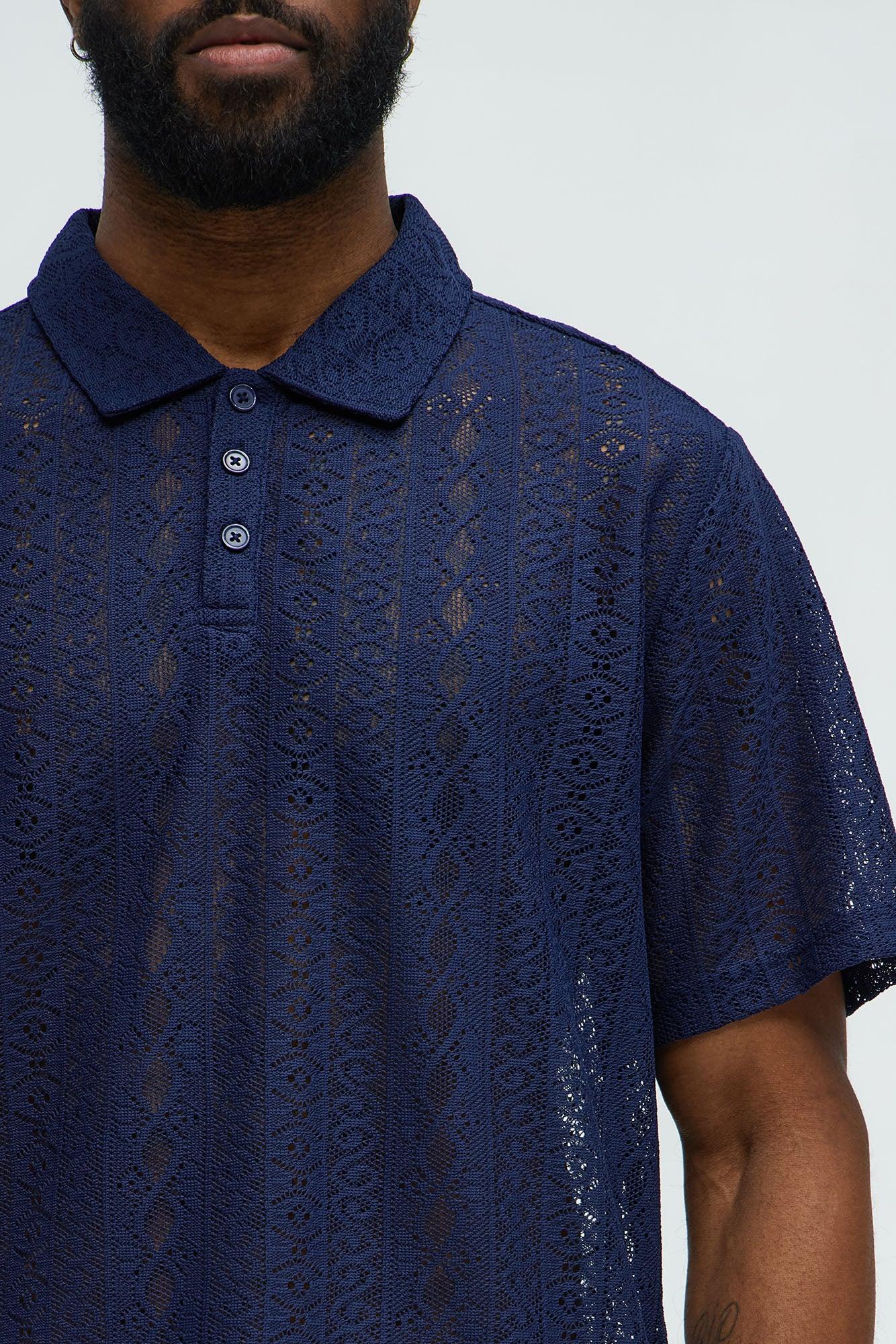 Rue Khali Knit Polo Shirt - Navy Product Image