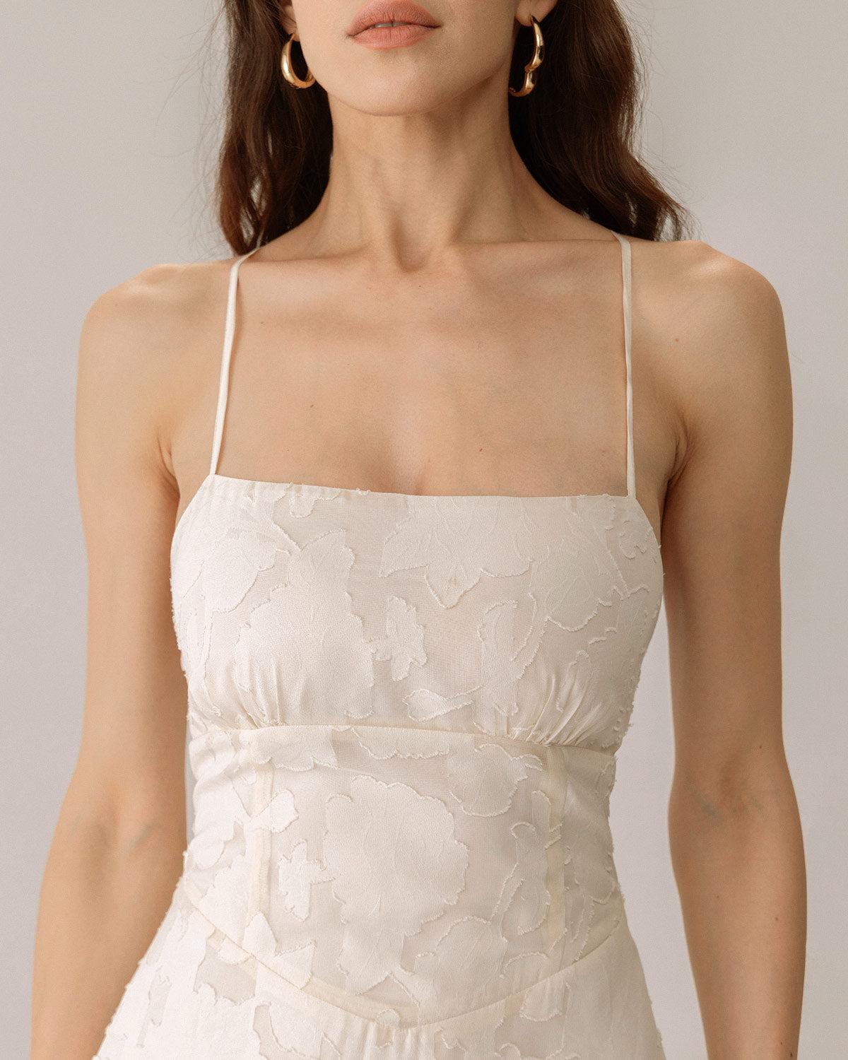 Apricot Jacquard Corset Slip Maxi Dress Product Image