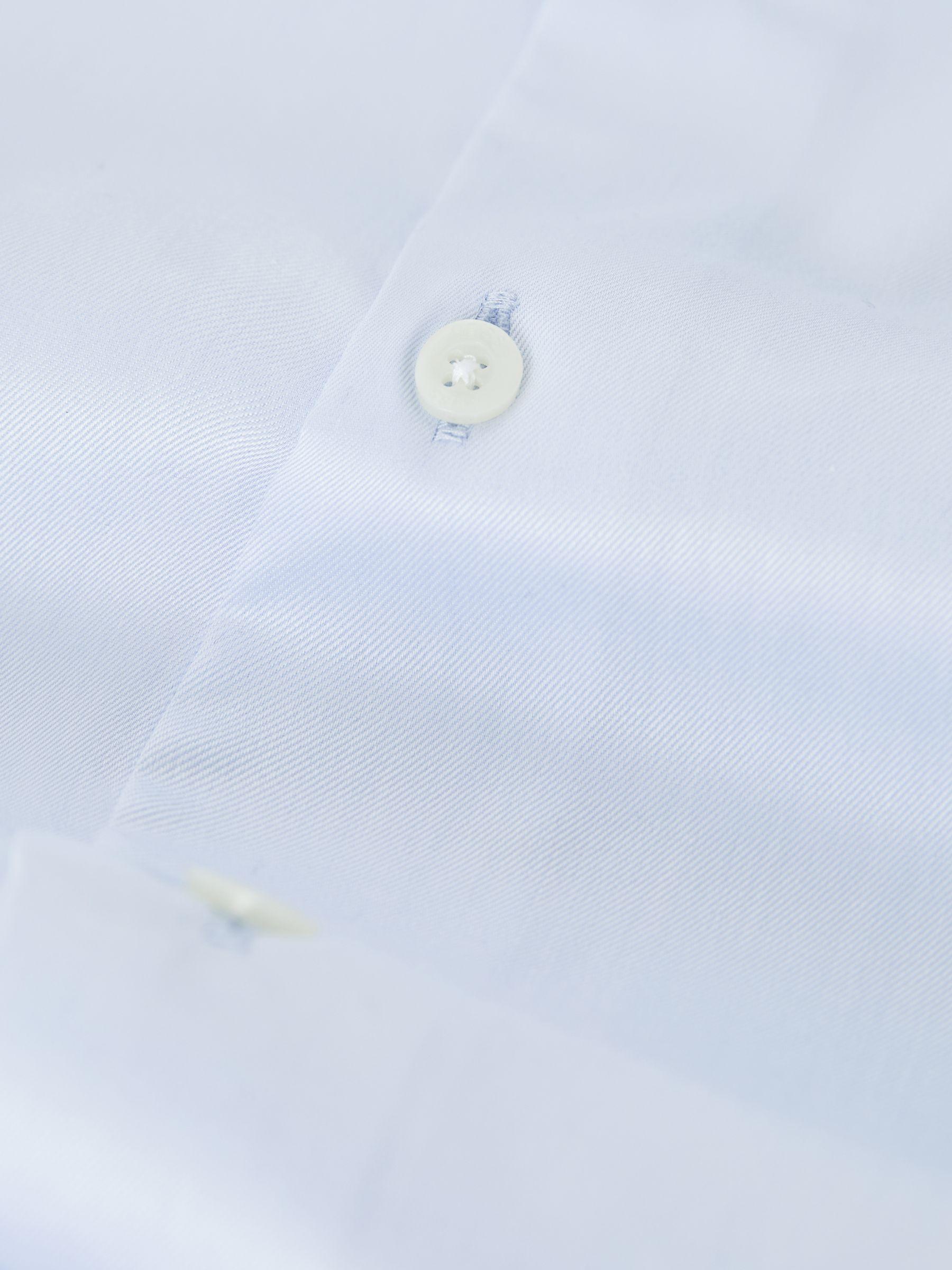 Slim Fit Two-Fold Cotton Shirt in Soft Blue Product Image