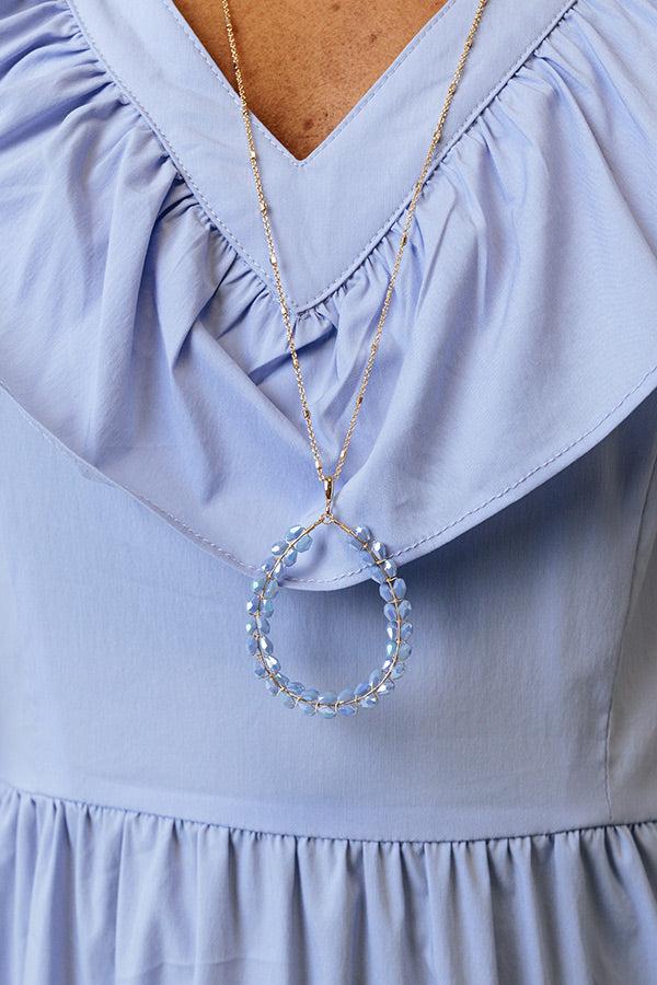 Shimmer In Your Eyes Necklace In Sky Blue Product Image