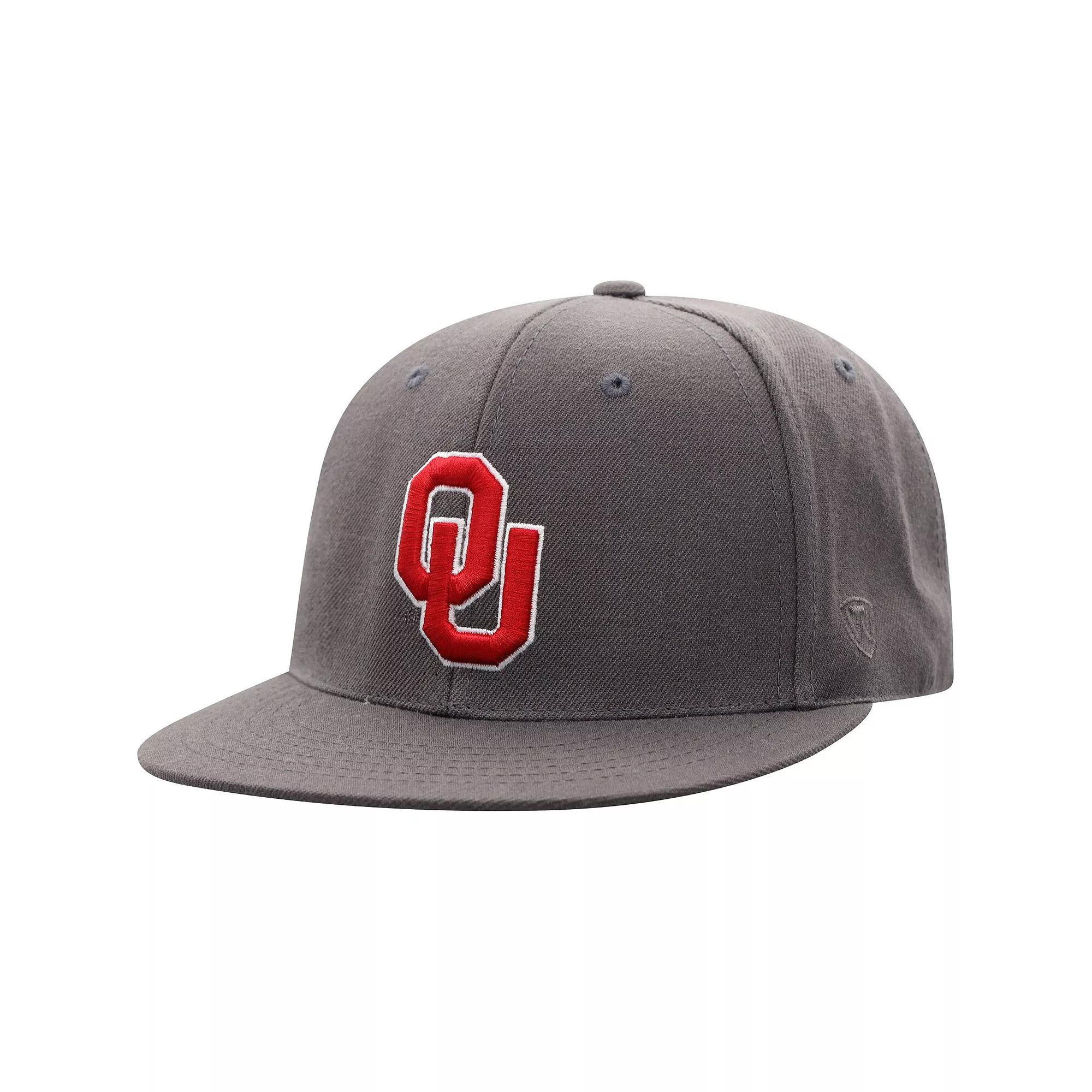 Men's Top of the World Charcoal Oklahoma Sooners Team Color Fitted Hat, Size: 8 Product Image