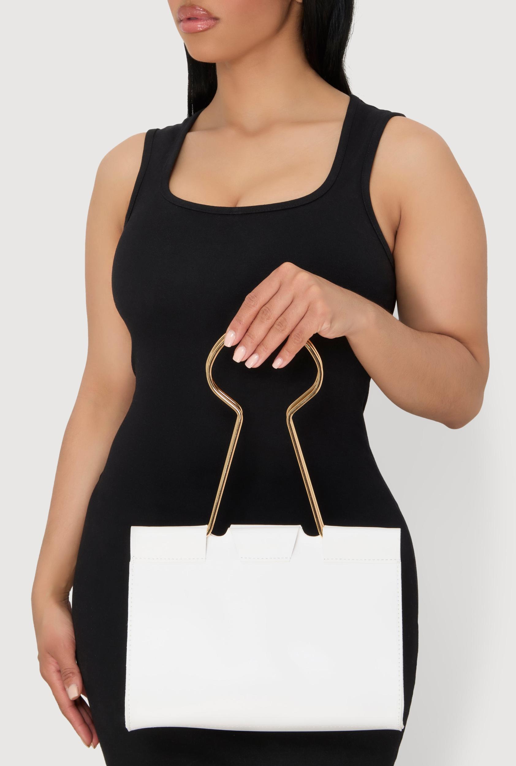 Paper Clip Clutch Handbag Female Product Image