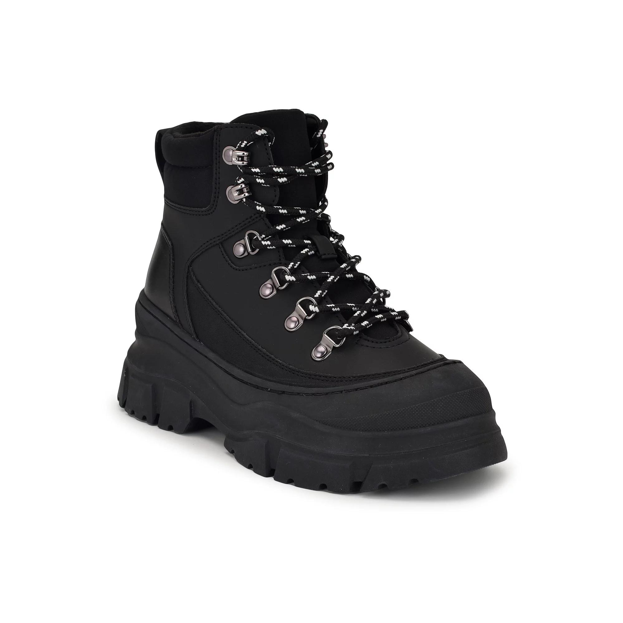 Nine West Budde Lace-Up Lug Sole Women's Booties, Size: 7.5, Black Product Image