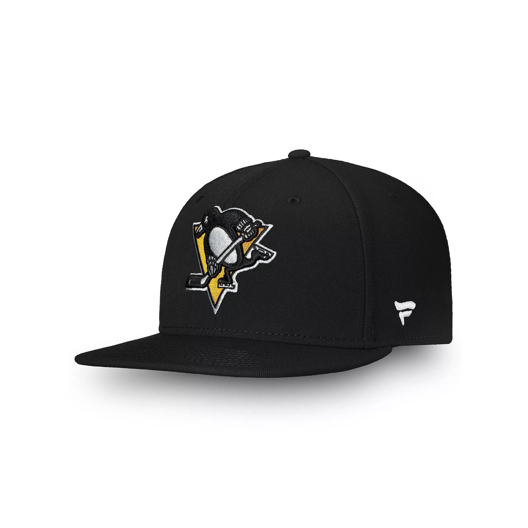 Men's Fanatics Branded Black Pittsburgh Penguins Core Primary Logo Snapback Adjustable Hat Product Image