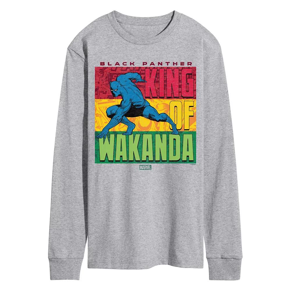 Men's Marvel Black Panther King Of Wakanda Long Sleeve Graphic Tee,  Product Image