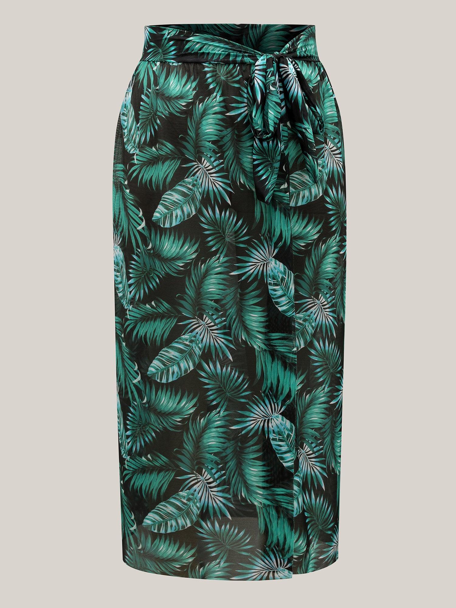 Two-Piece Tropical Twist Front Swimsuit,Sarong Female Product Image