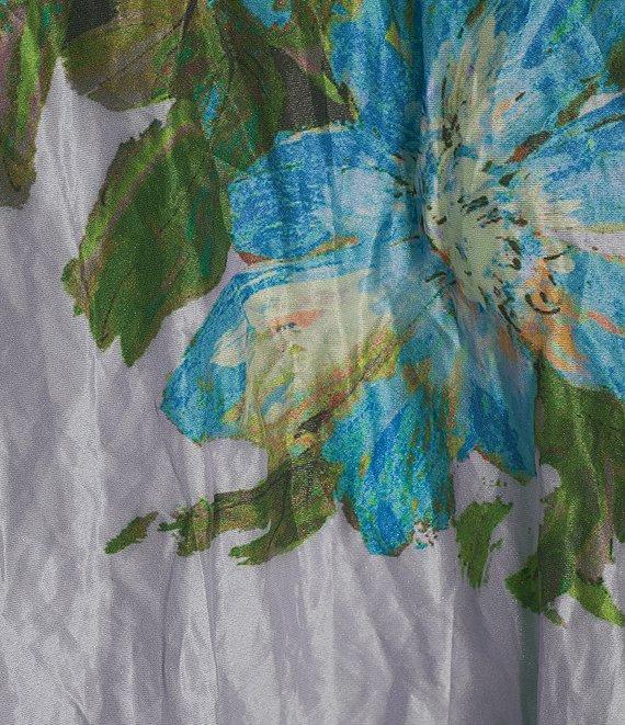 Bryn Walker Memory Crunch Taffeta Angelina Printed Round Neck Sleeveless Hi-Low Hem Midi Dress Product Image