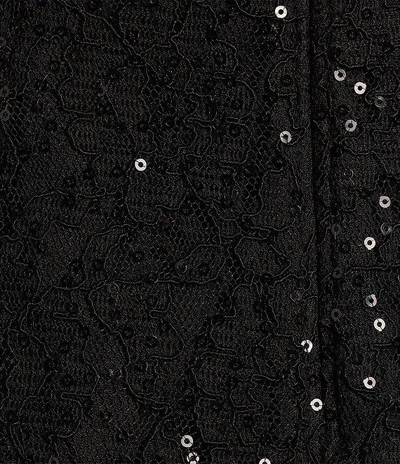 Ignite Evenings Petite Size Cap Sleeve Scoop Neck Sequin Lace A-Line Midi Dress Product Image