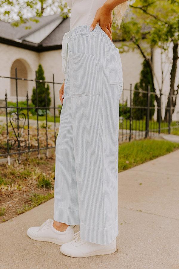 The Paisley High Waist Stripe Straight Leg Pants Product Image