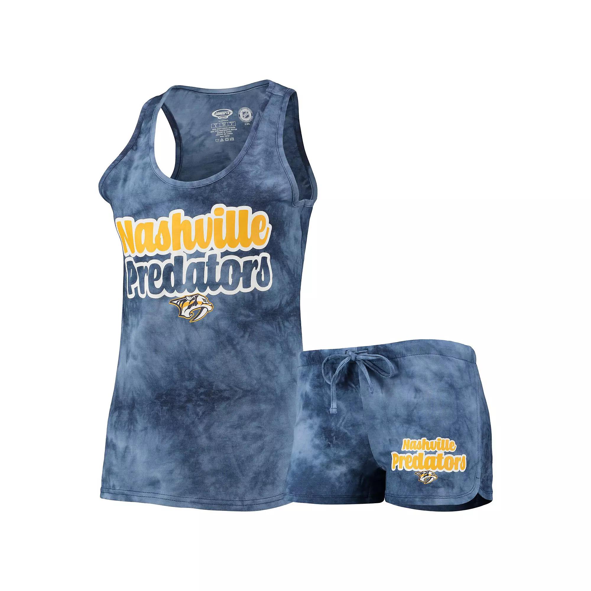 Women's Concepts Sport Navy Nashville Predators Billboard Racerback Tank Top & Shorts Set, Size: XL, Pdt Blue Product Image