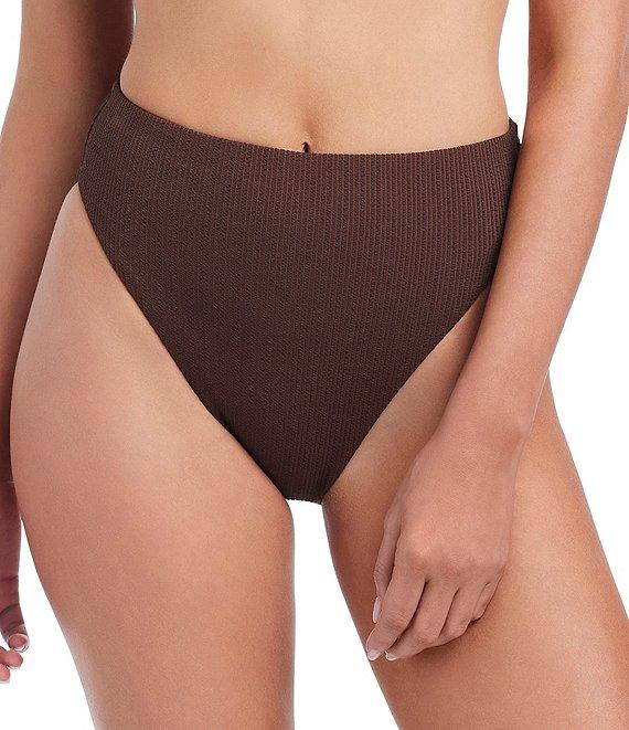 Sanctuary Stay Connected Solid Texture High Waist Swim Bottom Product Image