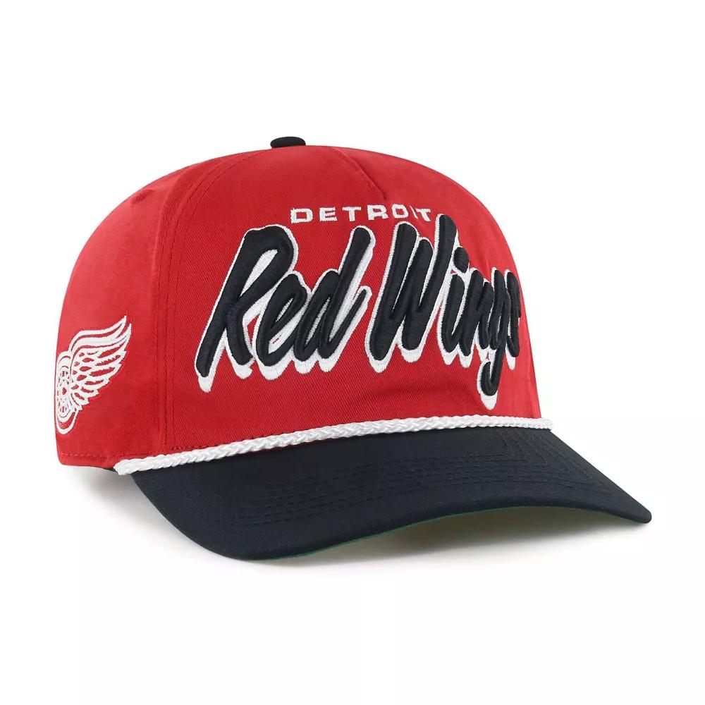 Men's '47 Red/Black Detroit Red Wings Dropshadow Rope Hitch Adjustable Hat Product Image