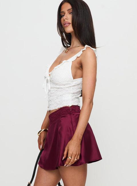 For Me Mini Skirt Burgundy Product Image