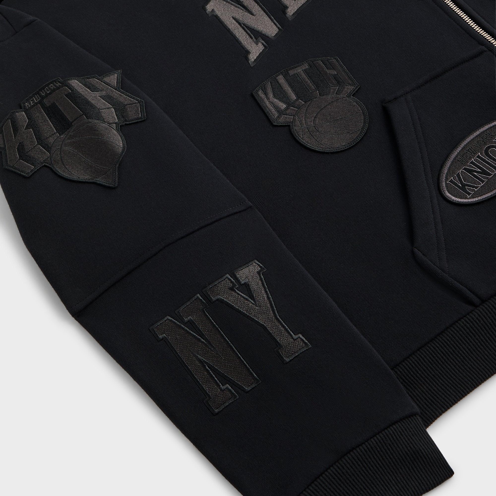 Kith for the New York Knicks Mash Up Cropped Braxton Vintage Hoodie - Black Male Product Image