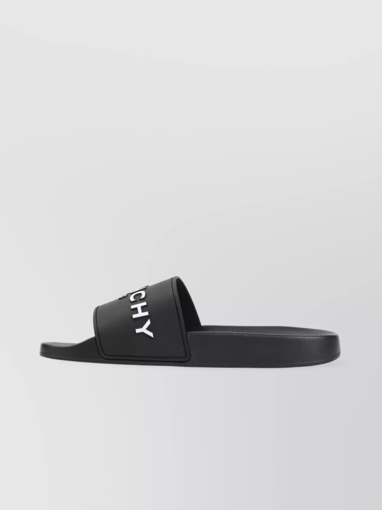 Black Logo-Print Pool Slides Product Image