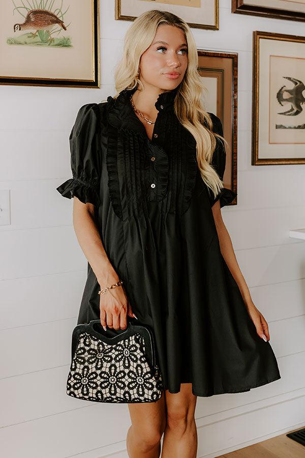 Sweet Energy Pleated Mini Dress in Black Product Image