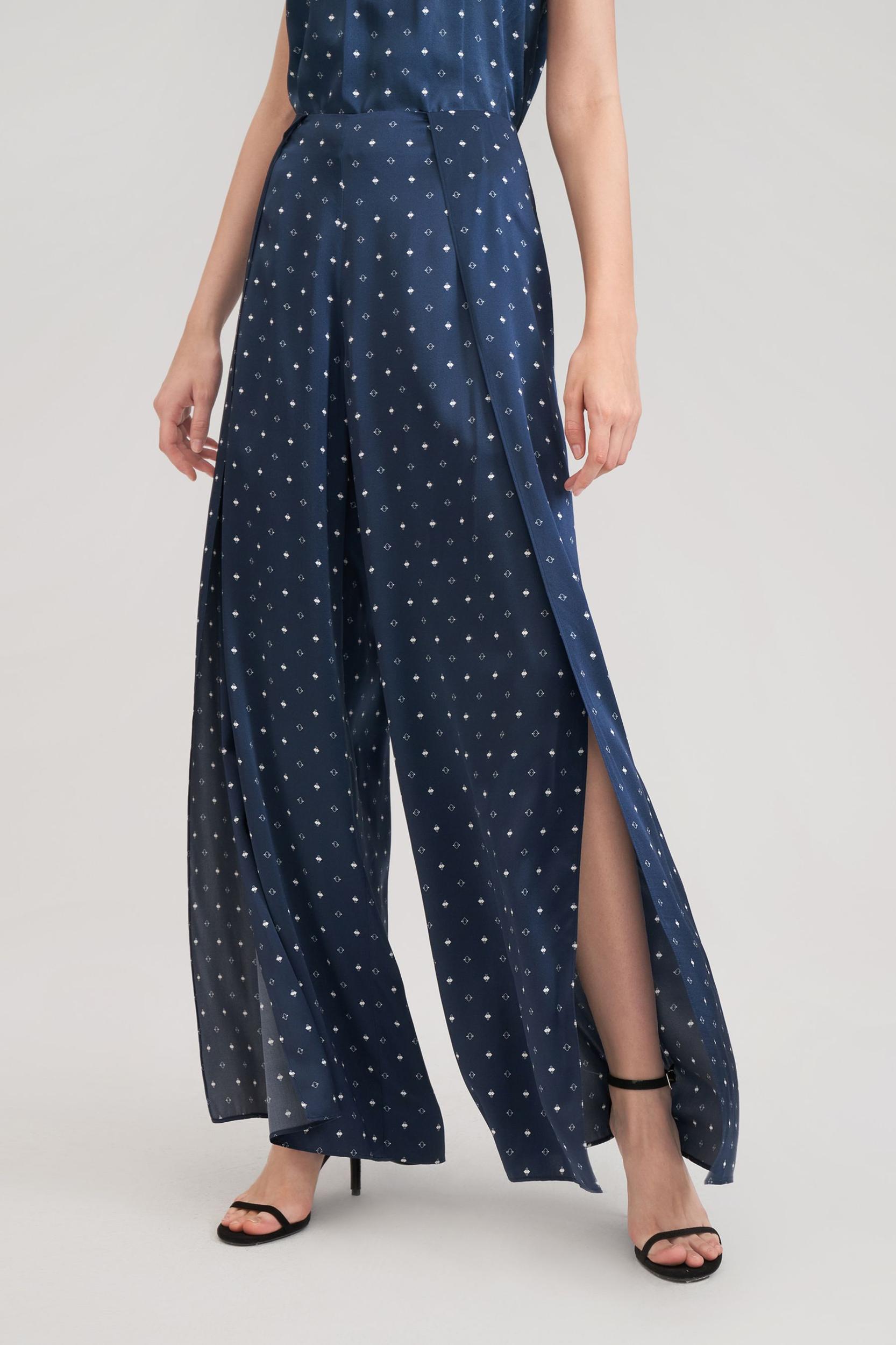 Wide-legged Silk Ginkgo Pants Product Image