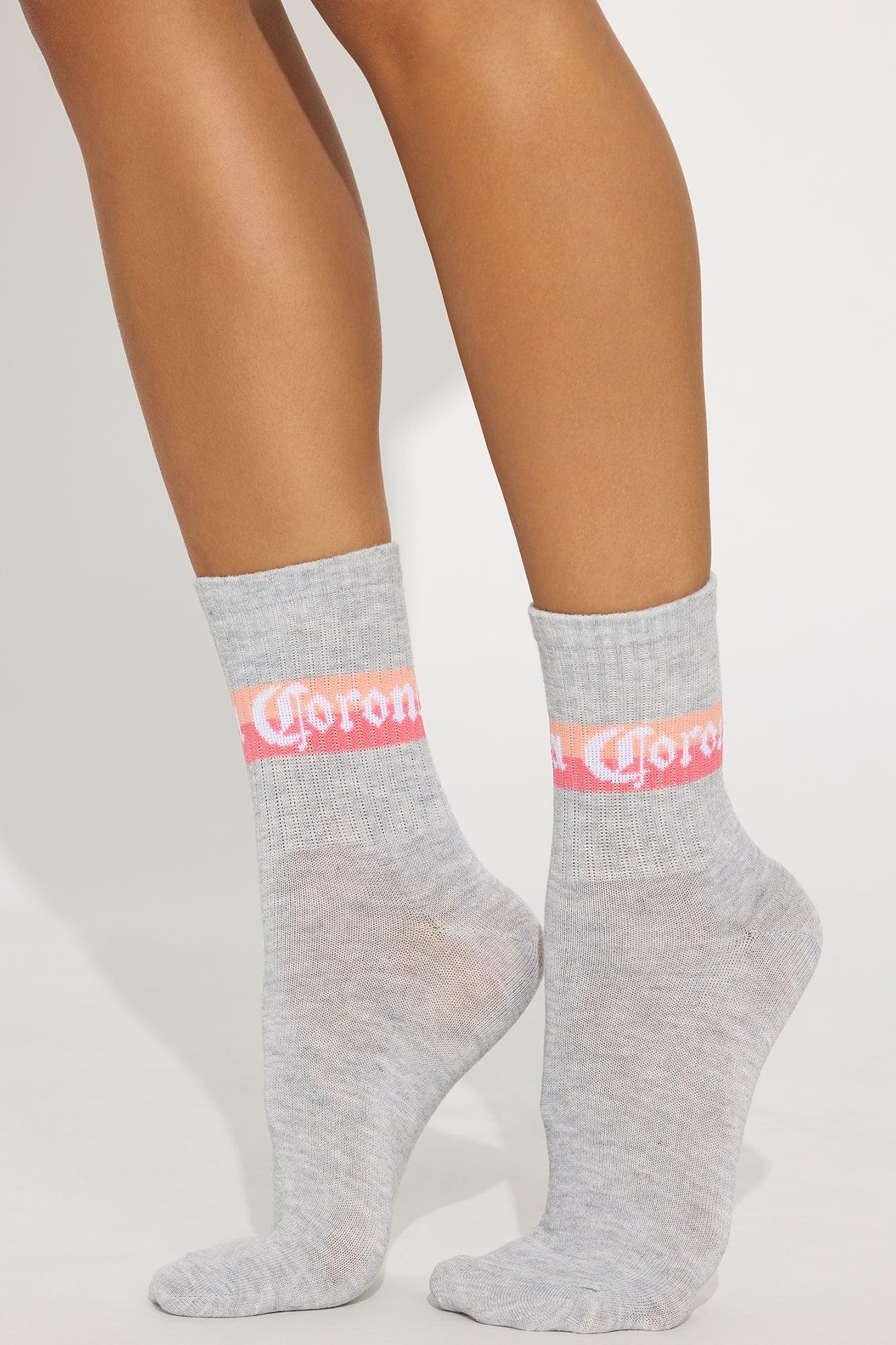 Corona Girly 2 Pack Socks - Grey/combo Female Product Image