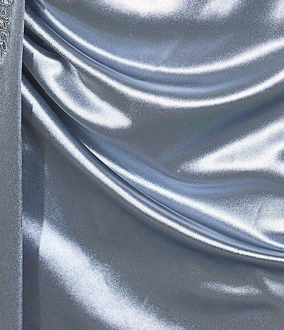 City Vibe Heavy Shiny Knit Scoop Neck Ruched Bodice Dress Product Image