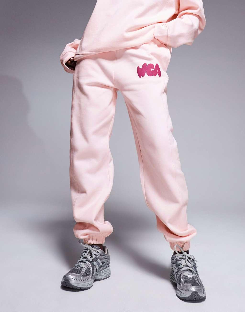 Weekend Collective bubble graphic cuffed sweatpants in pink - part of a set Product Image