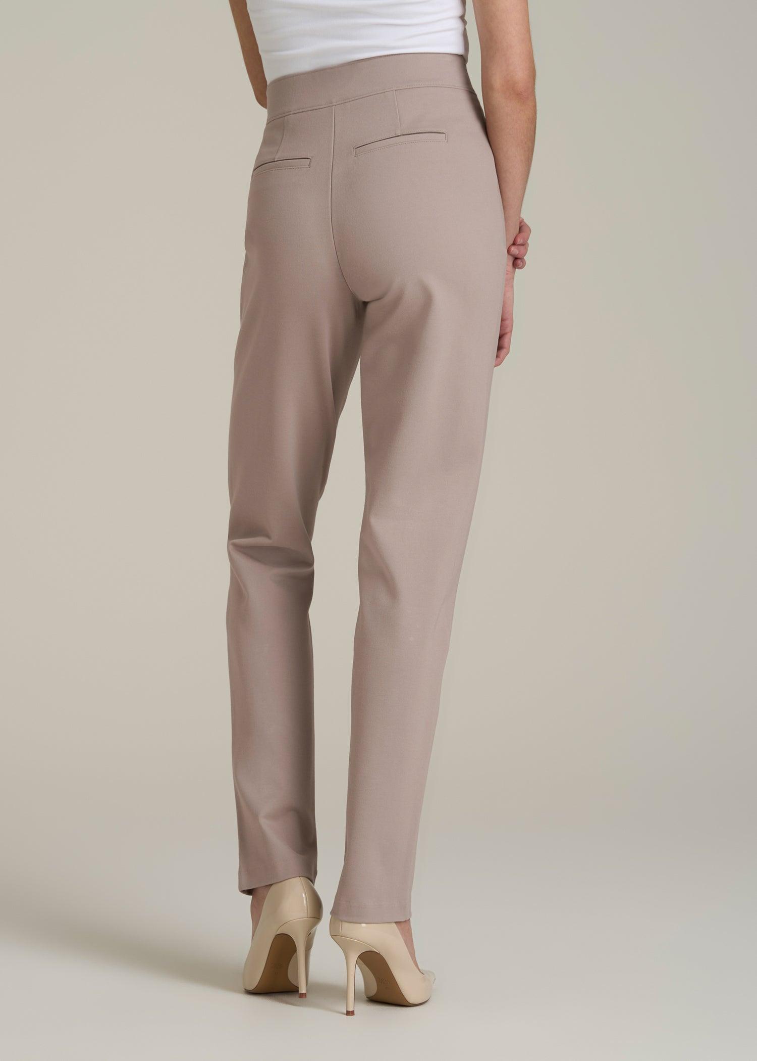 Pull-on Slim Dress Pants for Tall Women in Truly Taupe Female Product Image
