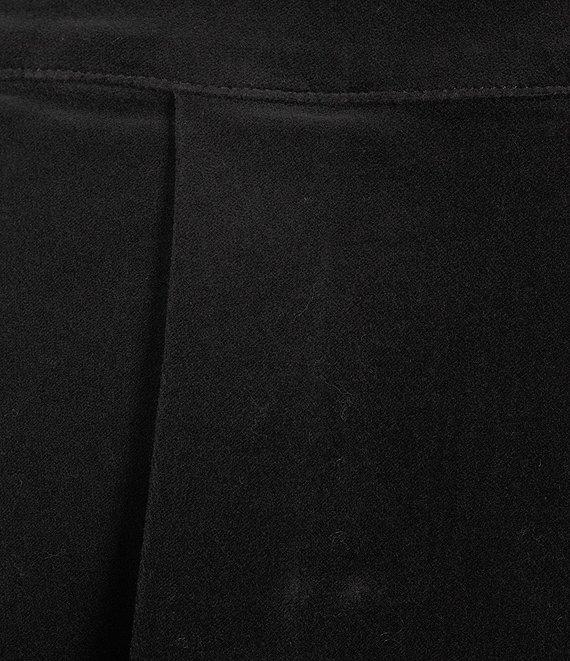 Copper Key Pleated Velvet Mini Skirt Product Image