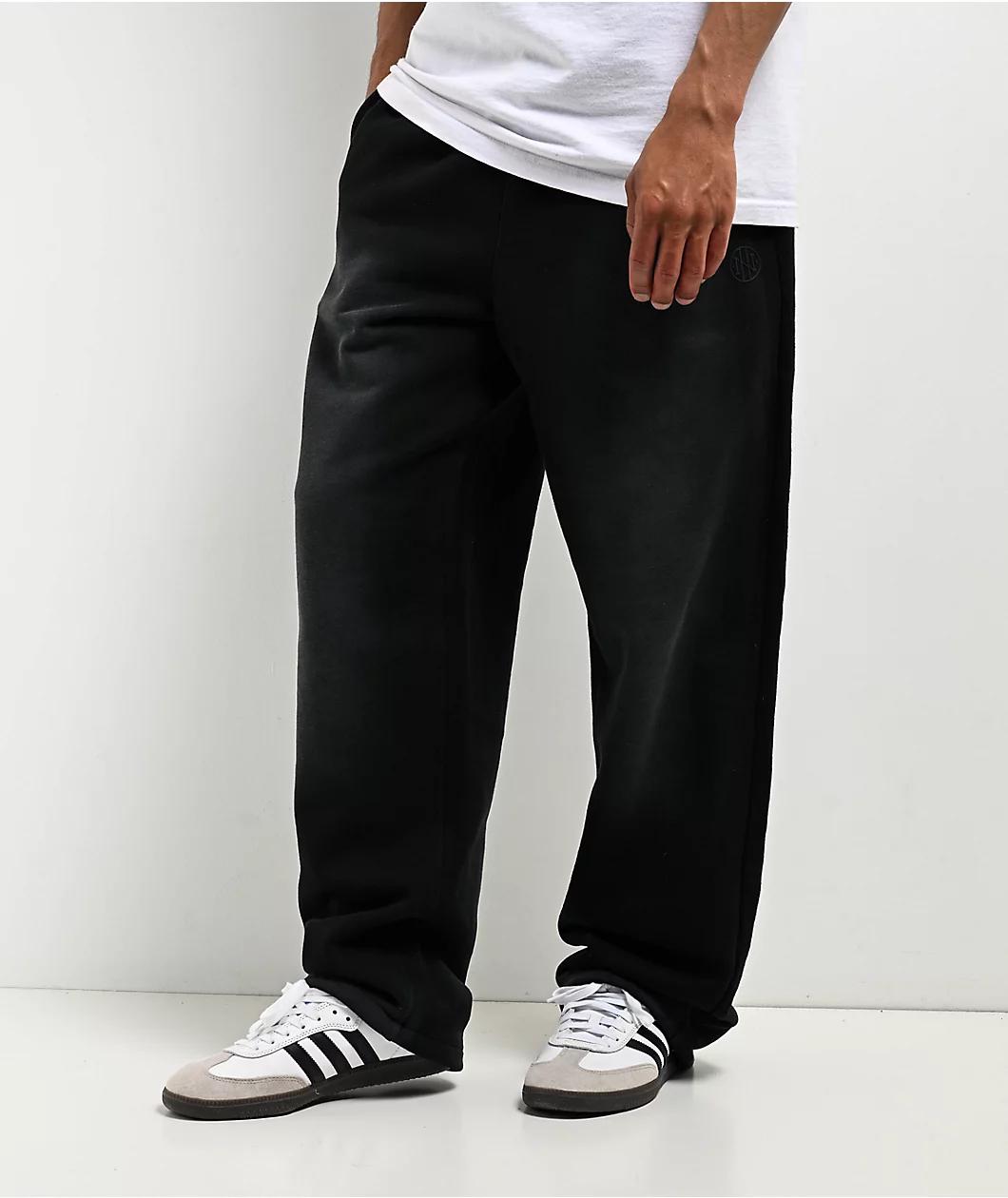 Ninth Hall Fundamentals Sunbleached Black Wash Loose Sweatpants Product Image