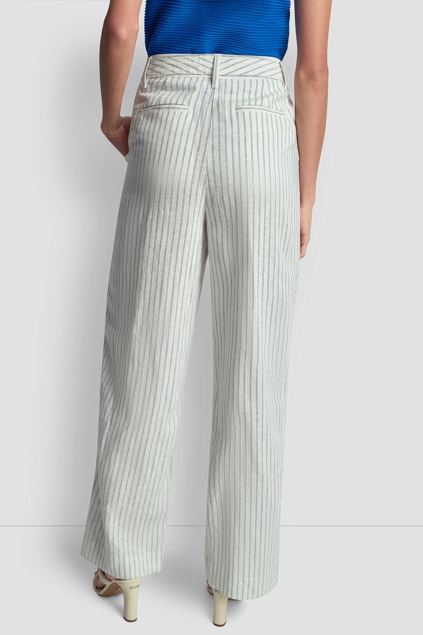 LINEN-BLEND PINSTRIPE PLEATED PANT Product Image