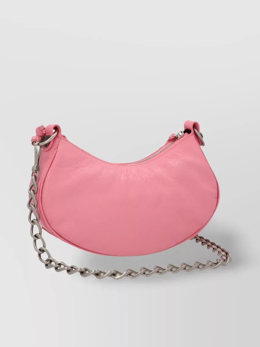 BALENCIAGA Women Pink Nappa Leather Le Cagole Xs Crossbody Bag Product Image