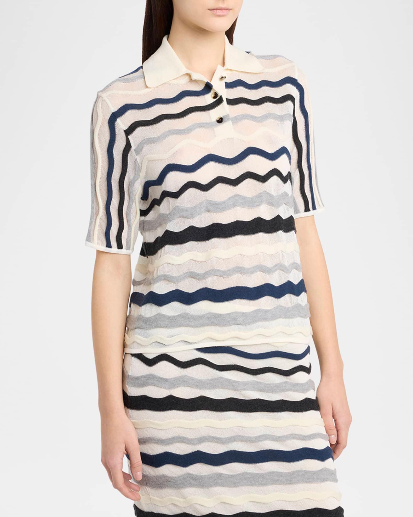 Zigzag Striped Knitwear Top Product Image