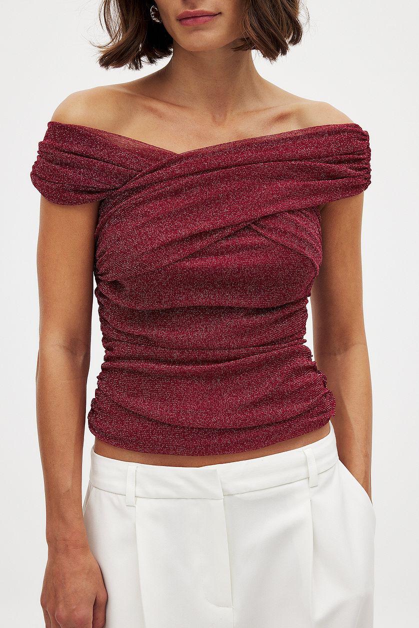 Off Shoulder Glitter Top Product Image