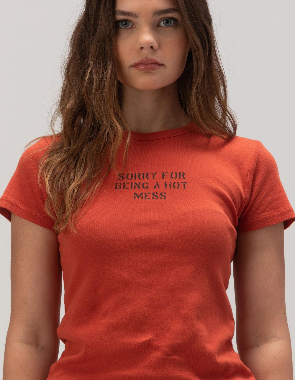 BDG Urban Outfitters Hot Mess Womens Baby Tee - RED Product Image