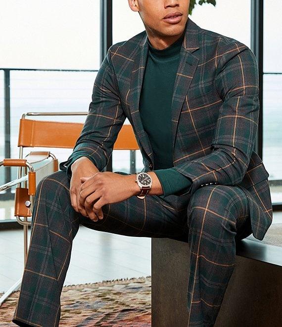 Fossil Men's Machine Three-Hand Brown Leather Strap Watch and Bracelet Set Product Image