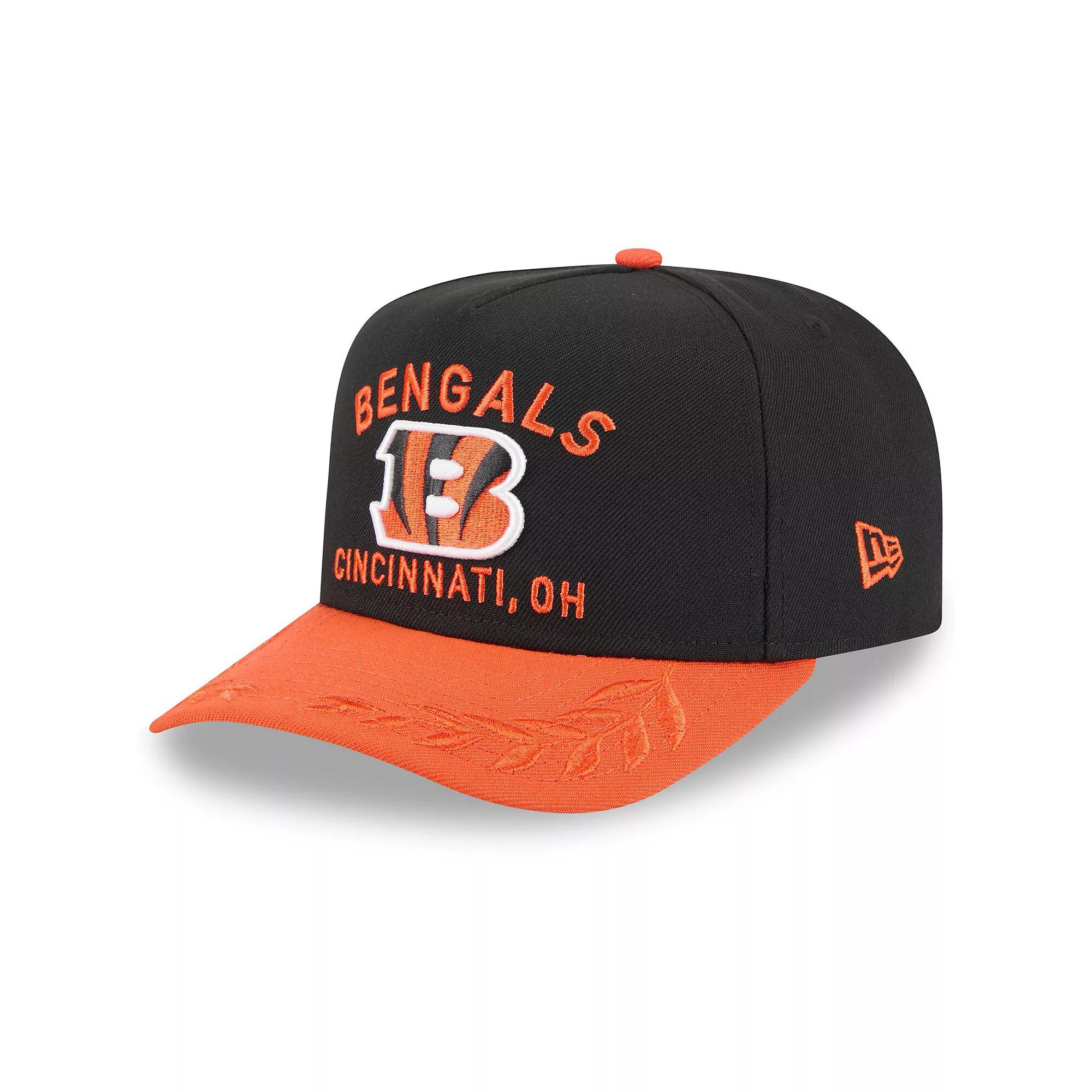 Men's New Era  Black/Orange Cincinnati Bengals 2025 NFL Draft A-Frame 9FIFTY Snapback Hat Product Image